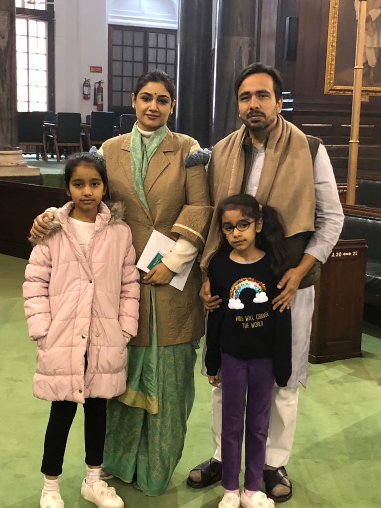 Jayant Chaudhary and his wife with daughters