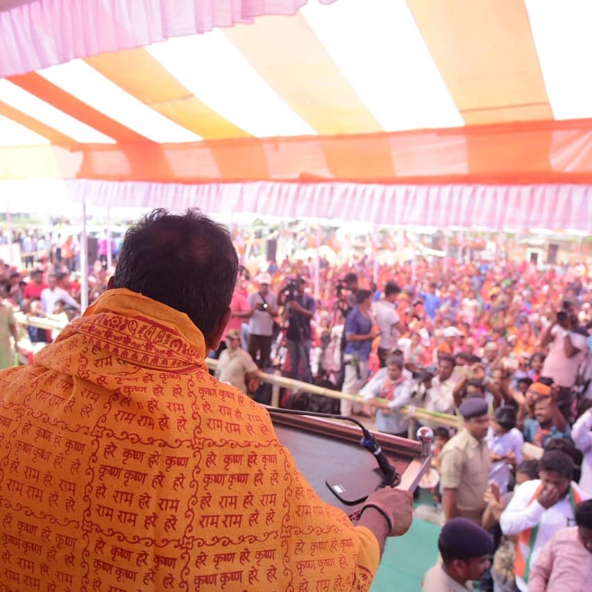 Sambit Patra addressing BJP rally