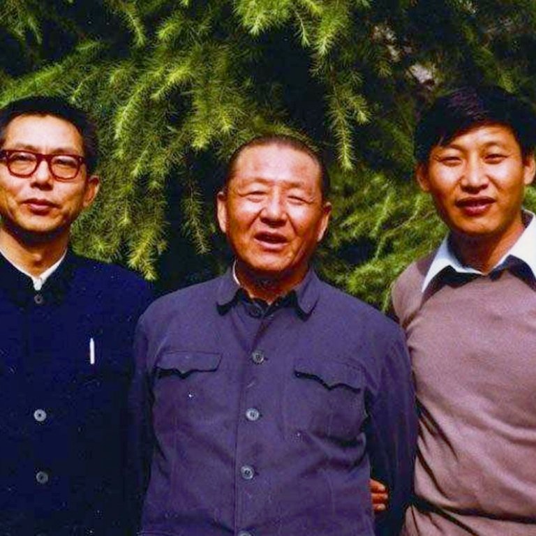 Xi Jinping with his father