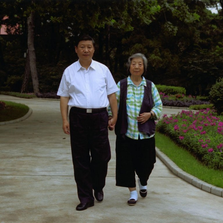 Xi Jinping with his mother