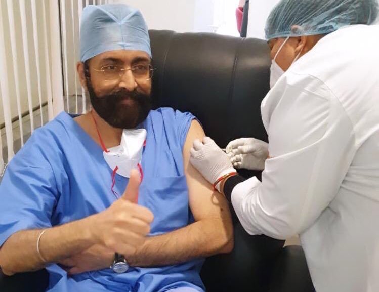 Dr Arvinder Singh Soin honoured to be vaccinated against COVID-19