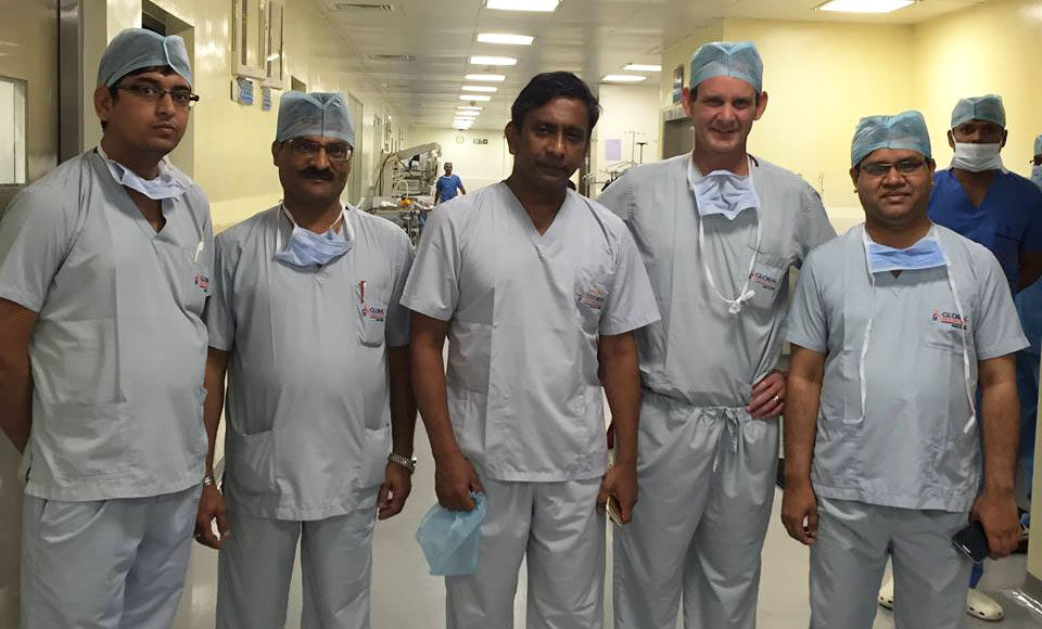 Dr Mohamed Rela at Global Health City Chennai with his team