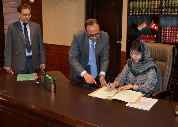 Mehbooba Mufti working as Chief Minister in her office