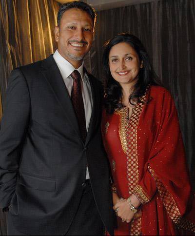 Jeev Milkha Singh with his wife