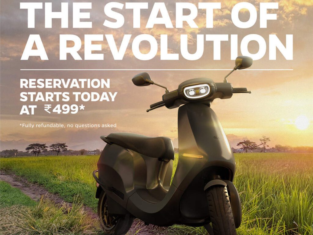 Ola Electric Scooter Reservations at Just Rs. 499