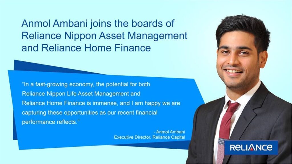 Jai Anmol Ambani joins board of Reliance Nippon Asset Management and Reliance Home Finance company