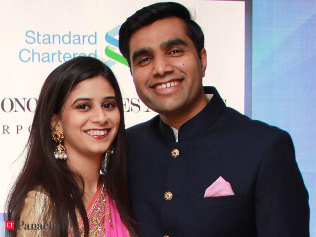 Karan Adani with his wife Paridhi Adani