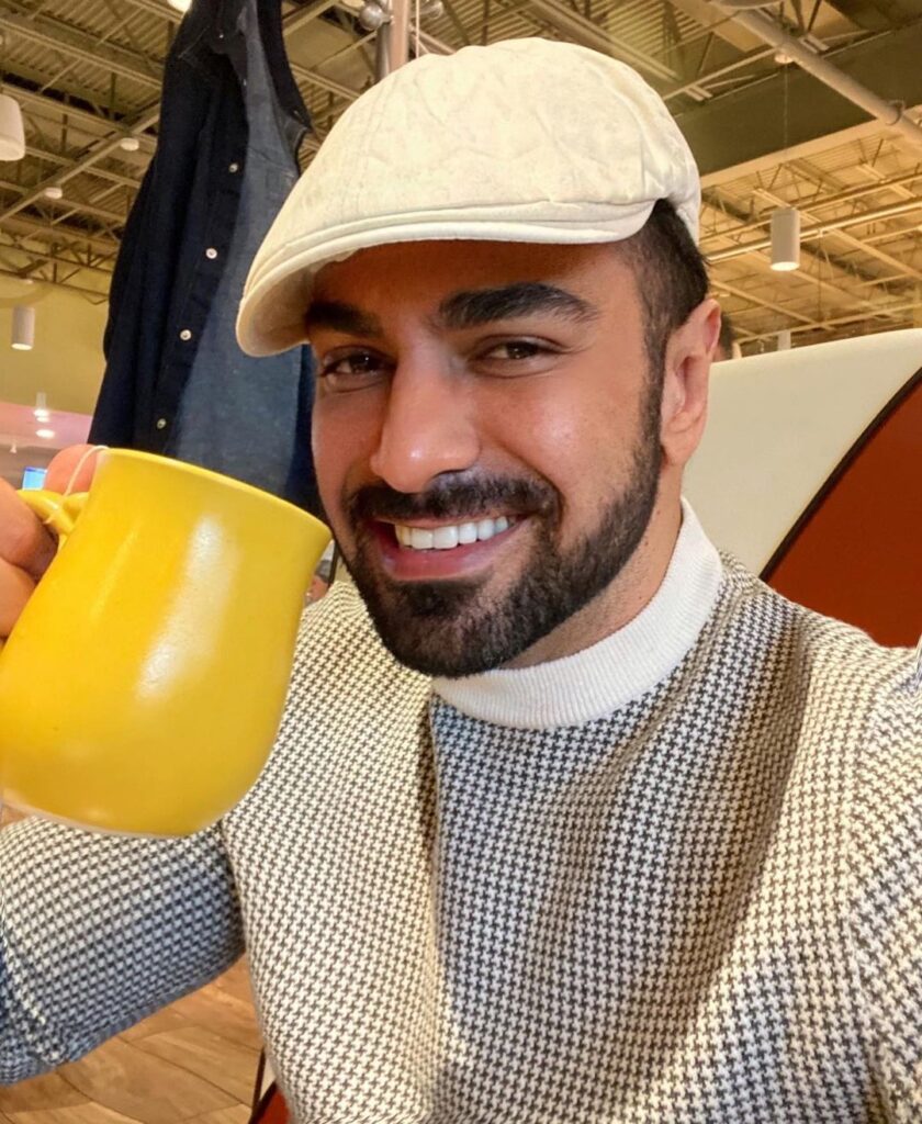 Ariel Miramontes drinking morning tea