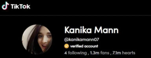 Kanika TikTok fan following in millions