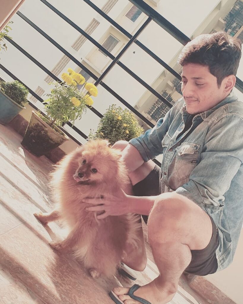 Babushan Mohanty with his pet dog