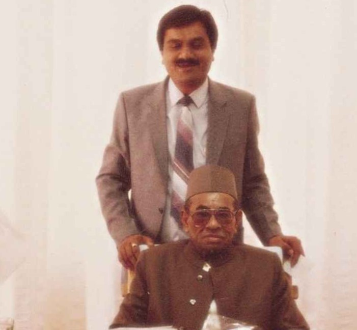 Gautam Adani with his father