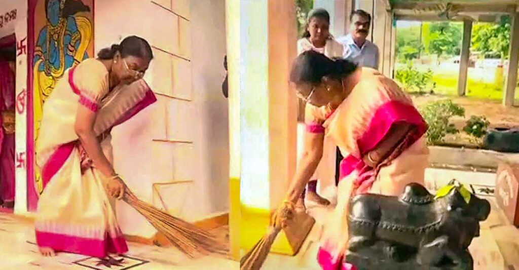 Murmu cleaning temple