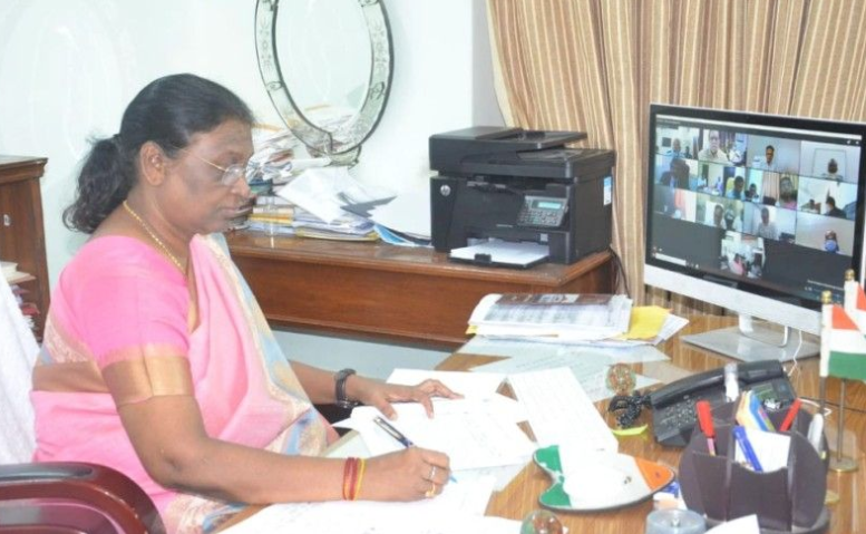 Murmu reviewing academic and administrative functions on video conferencing