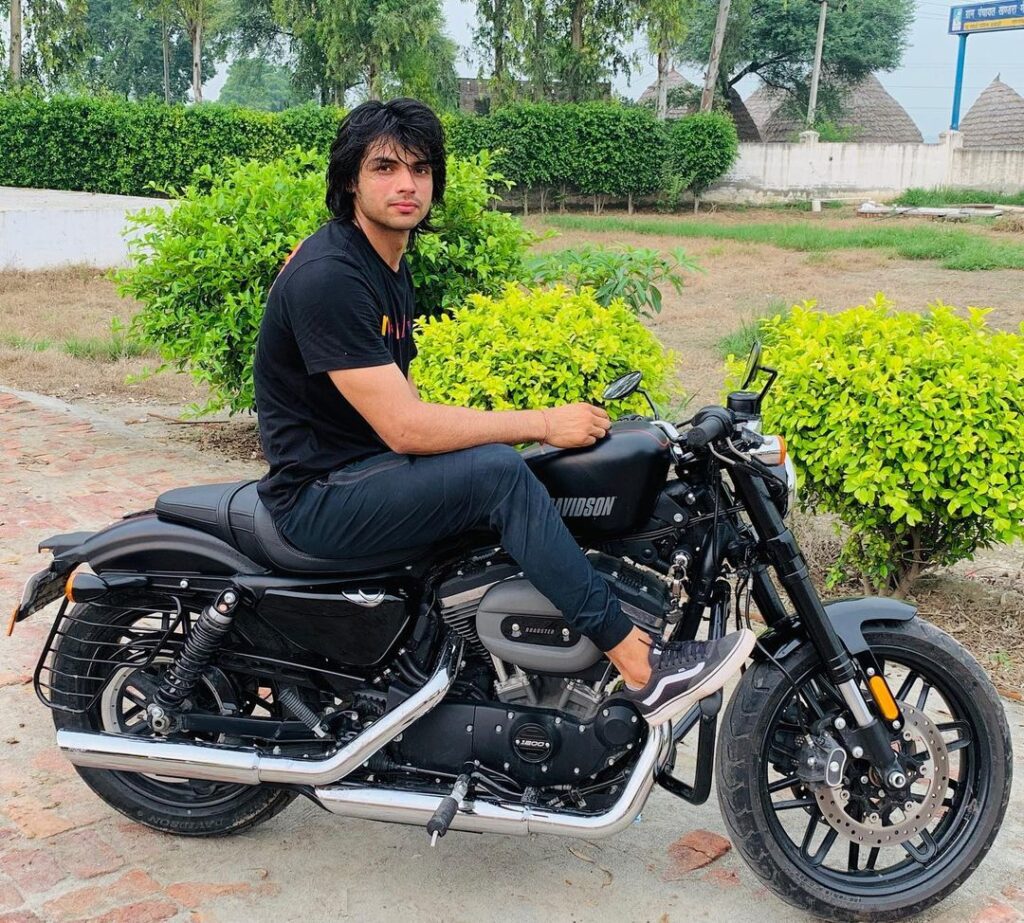 Neeraj Chopra on his Harley Davidson