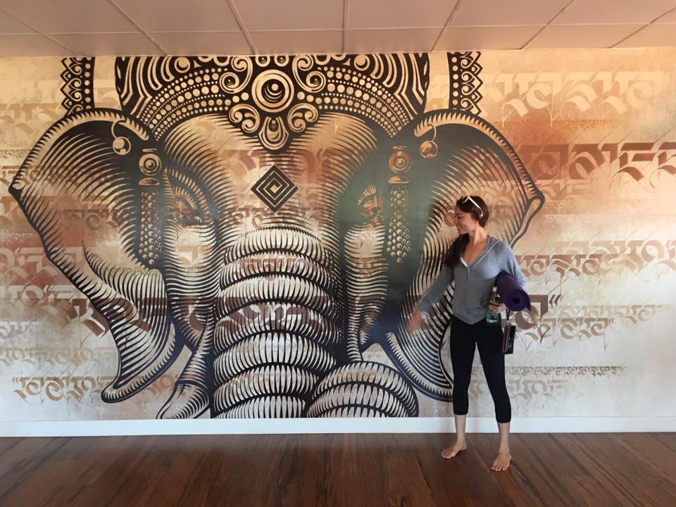 Nicole Shanahan ahead of beautiful Ganesha wall painted