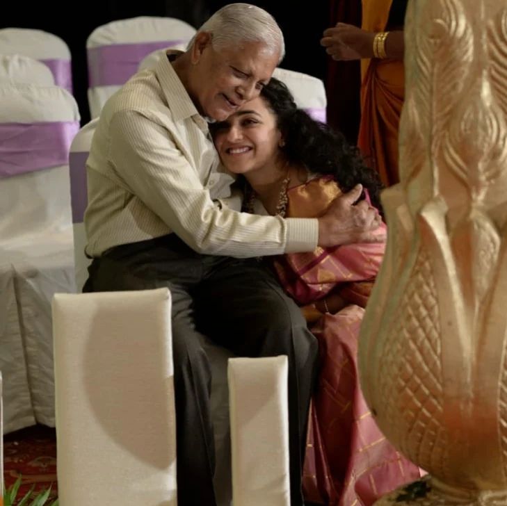 Nithya with her grandfather