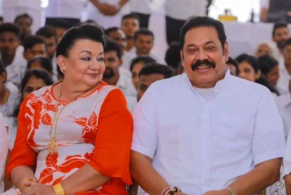 Rajapaksa with his wife