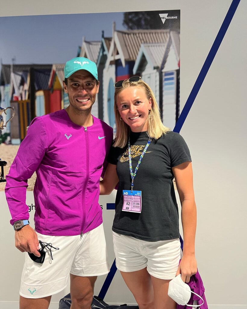 Ariarne Titmus with Rafael Nadal tennis champion