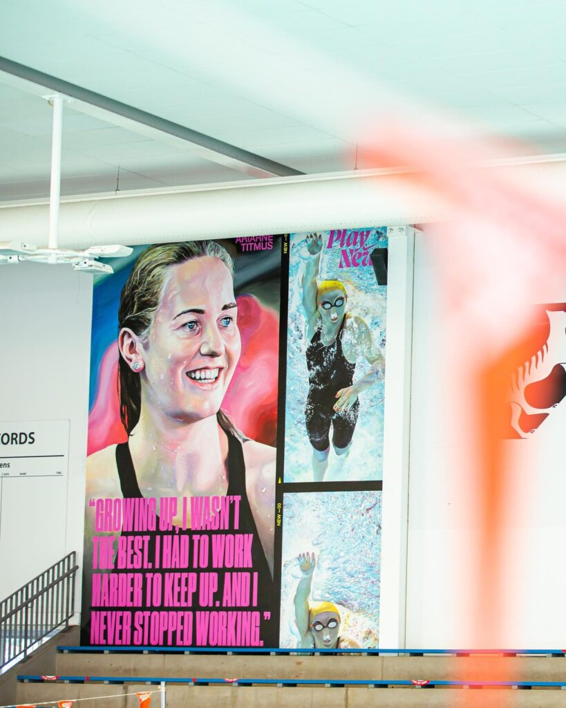 Nike commissioned a large mural at the Launceston Aquatic Centre