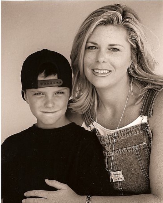 Tyler with his mother