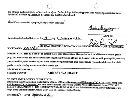 Arrest Warrant of Cleotha Abston