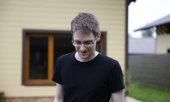 Edward Snowden in his home