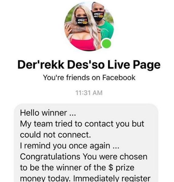 Sophia and Derek fake profile