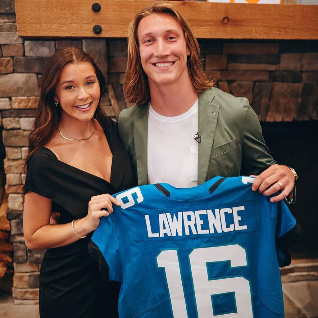 Trevor Lawrence with his wife Marissa Mowry