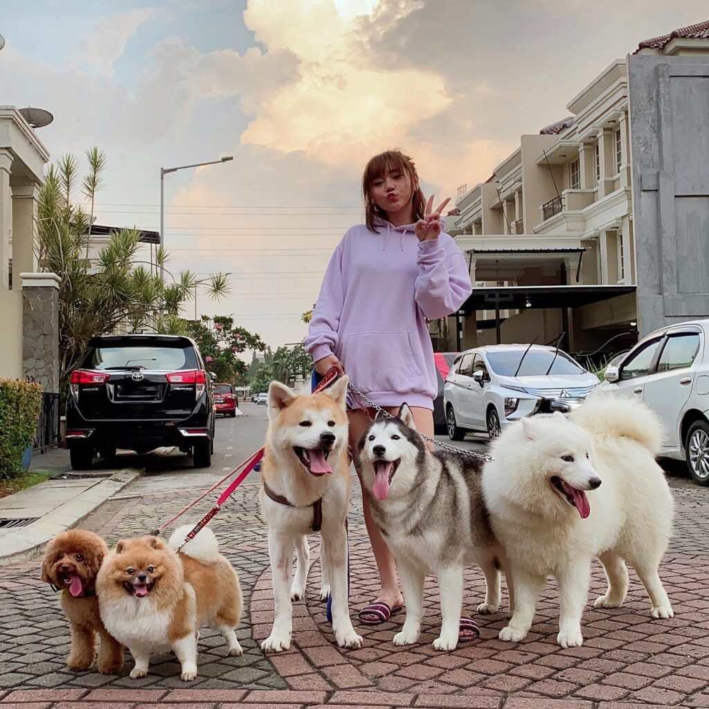 Wendy with her pet dogsz