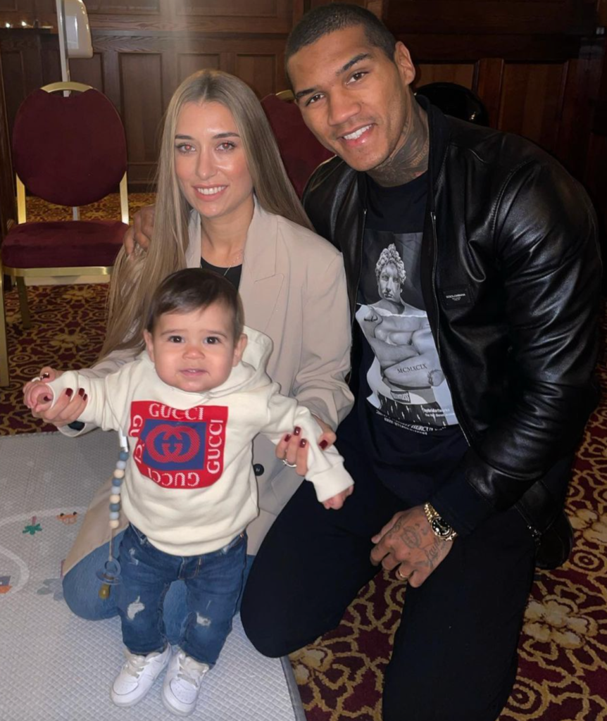 Conor Benn with wife and children