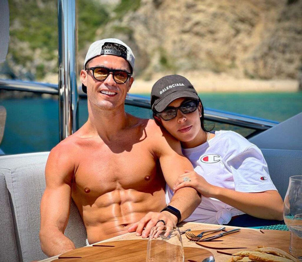 Georgina and partner Cristiano on her vacation