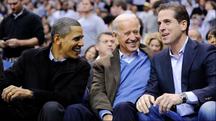 Hunter with Barack Obama and his father Joe Biden