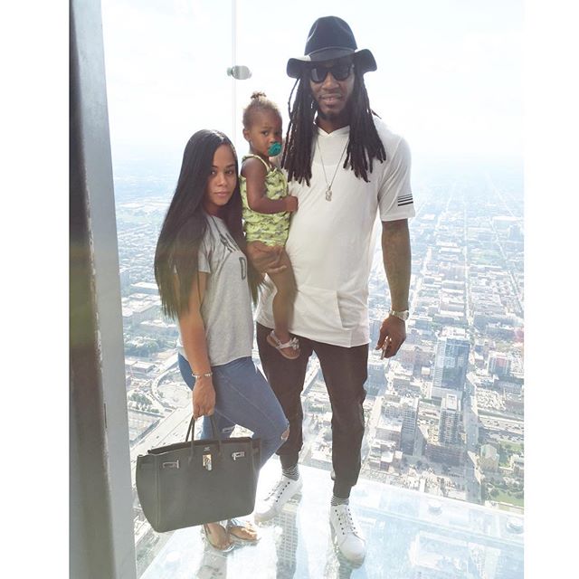 Jae Crowder with girlfriend and daughter