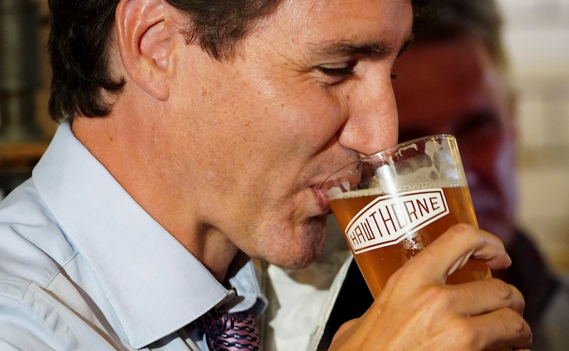 Justin Trudeau drinks alcohol