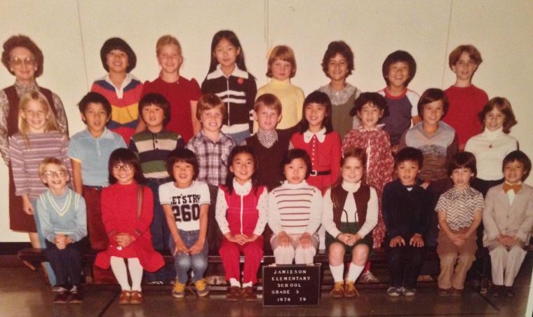 Ken childhood photo with school friends