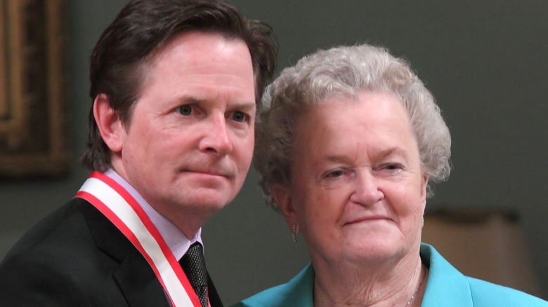 Michael J Fox with his mother