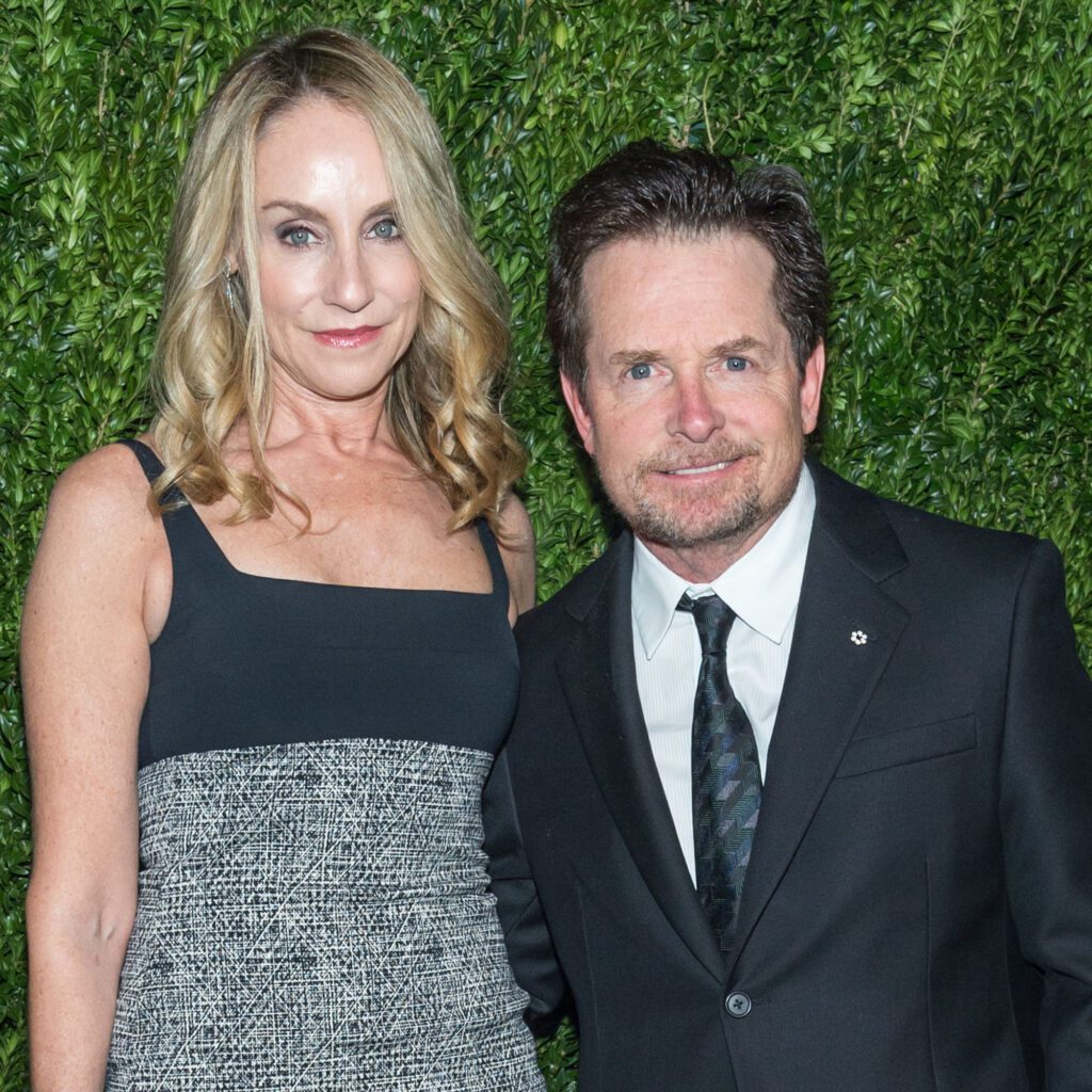 Michael J Fox with his wife