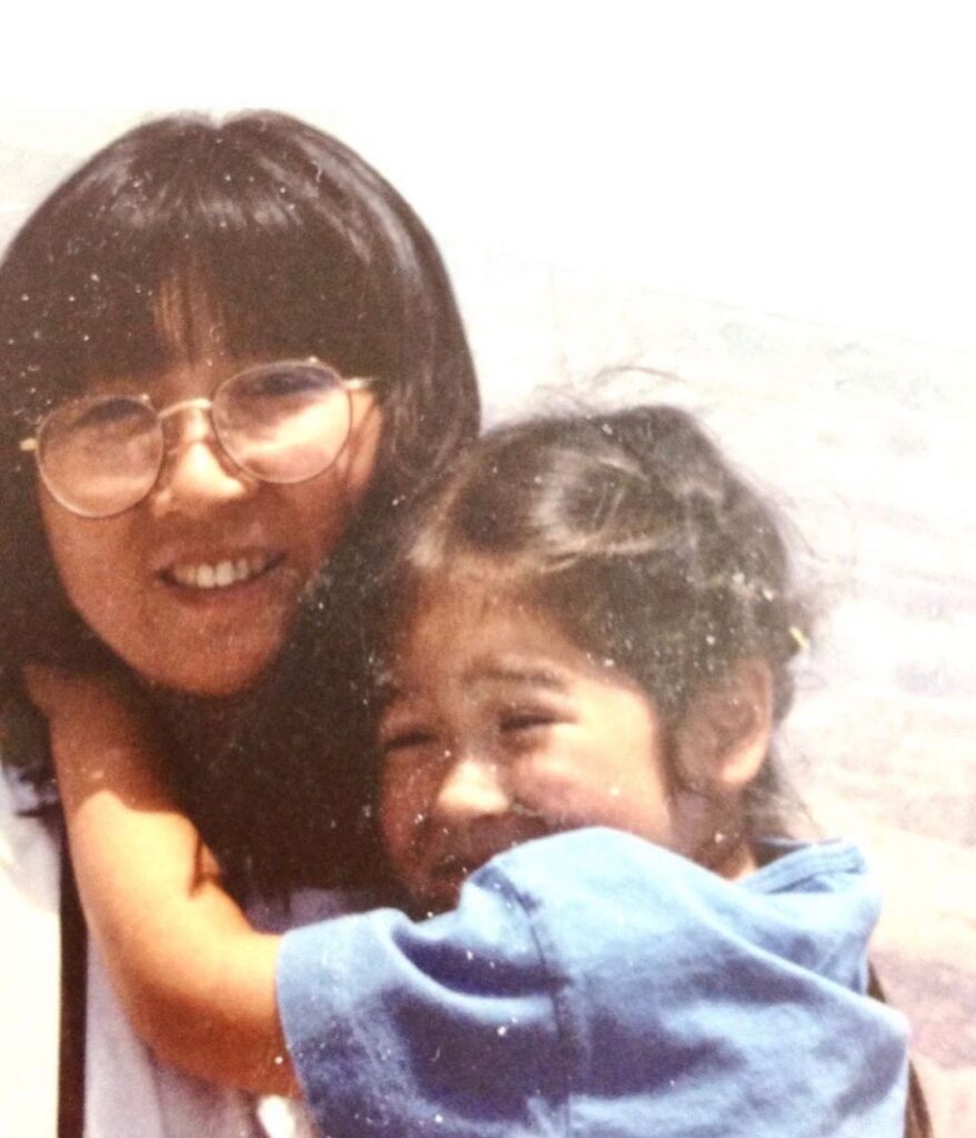 Mina childhood photo with her mother