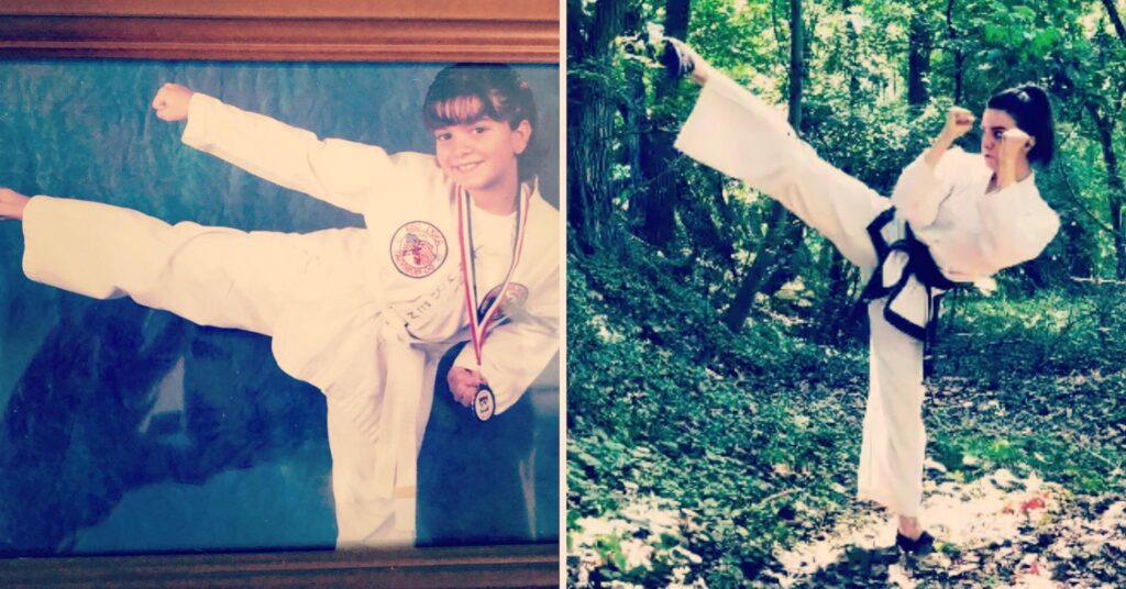 Childhood photo of Lauren as a child martial artist