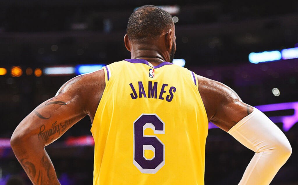 LeBron jersey number 6 for Lakers