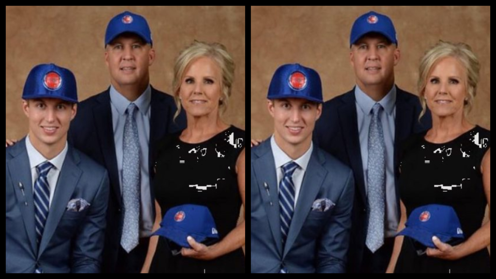 Luke Kennard with his parents