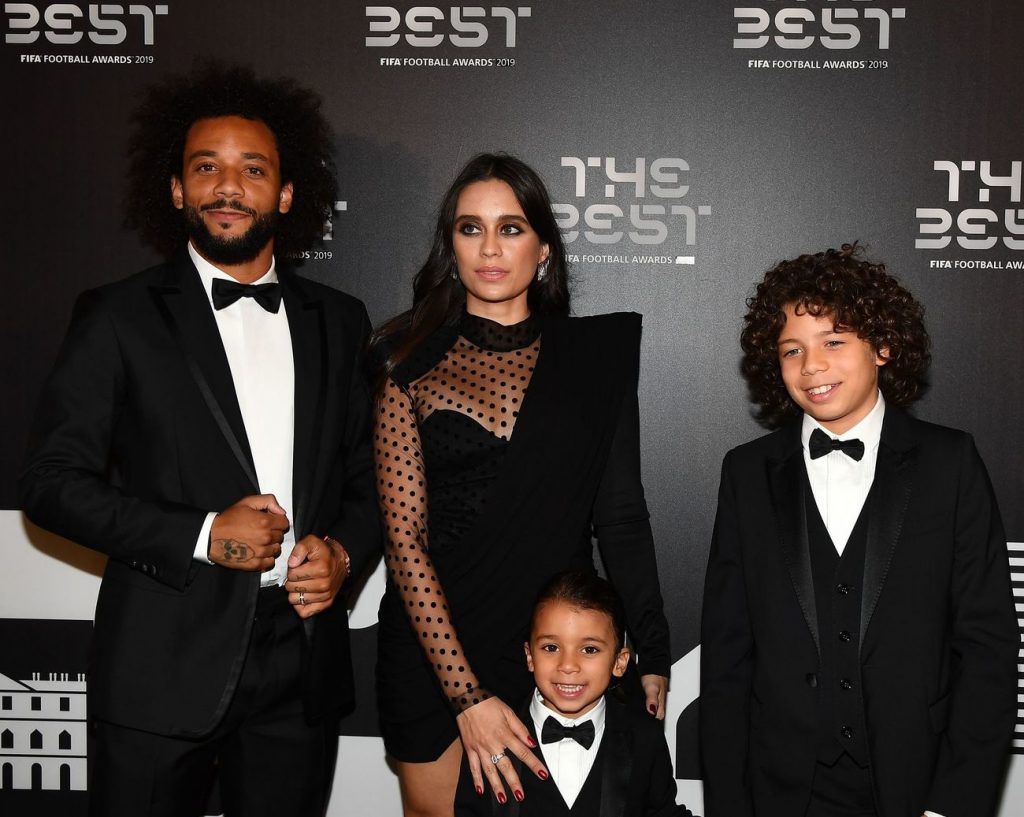 Marcelo Vieira with his children and wife