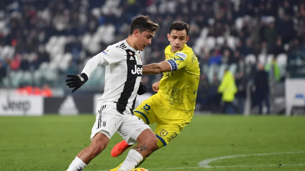 Paulo Dybala in field during match