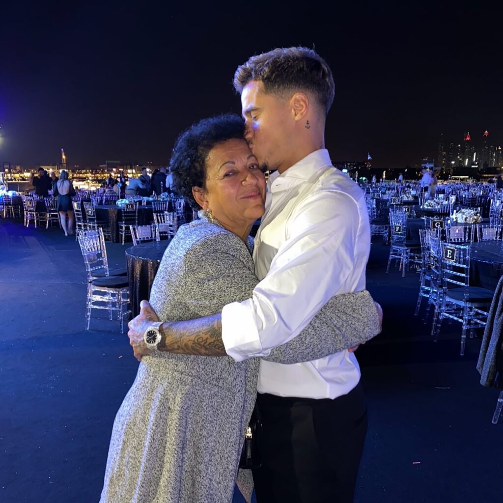 Philippe Coutinho with his mother