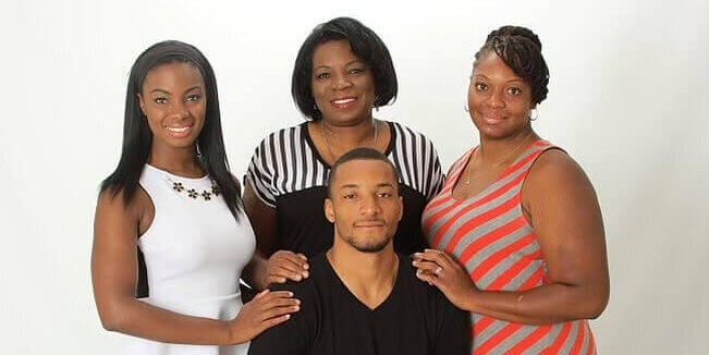 Powell with family