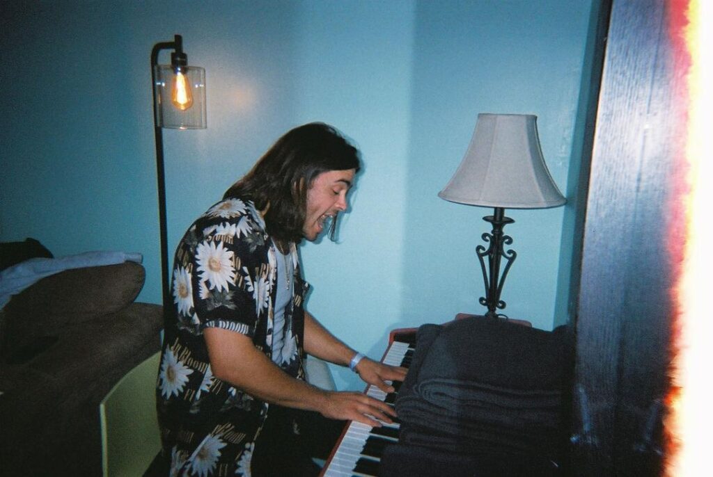Derek Richard Thomas practicing piano