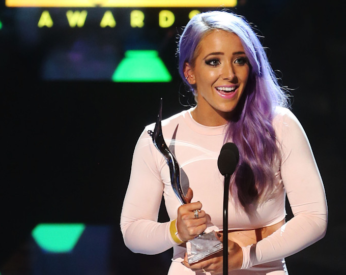 Jenna Marbles holds Young Hollywood Awards