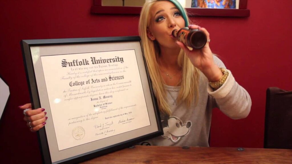 Jenna marbles with her B.Sc. Degree