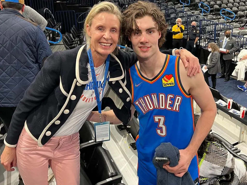 Josh Giddey with his mother