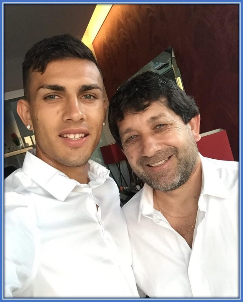 Leandro Paredes with his father